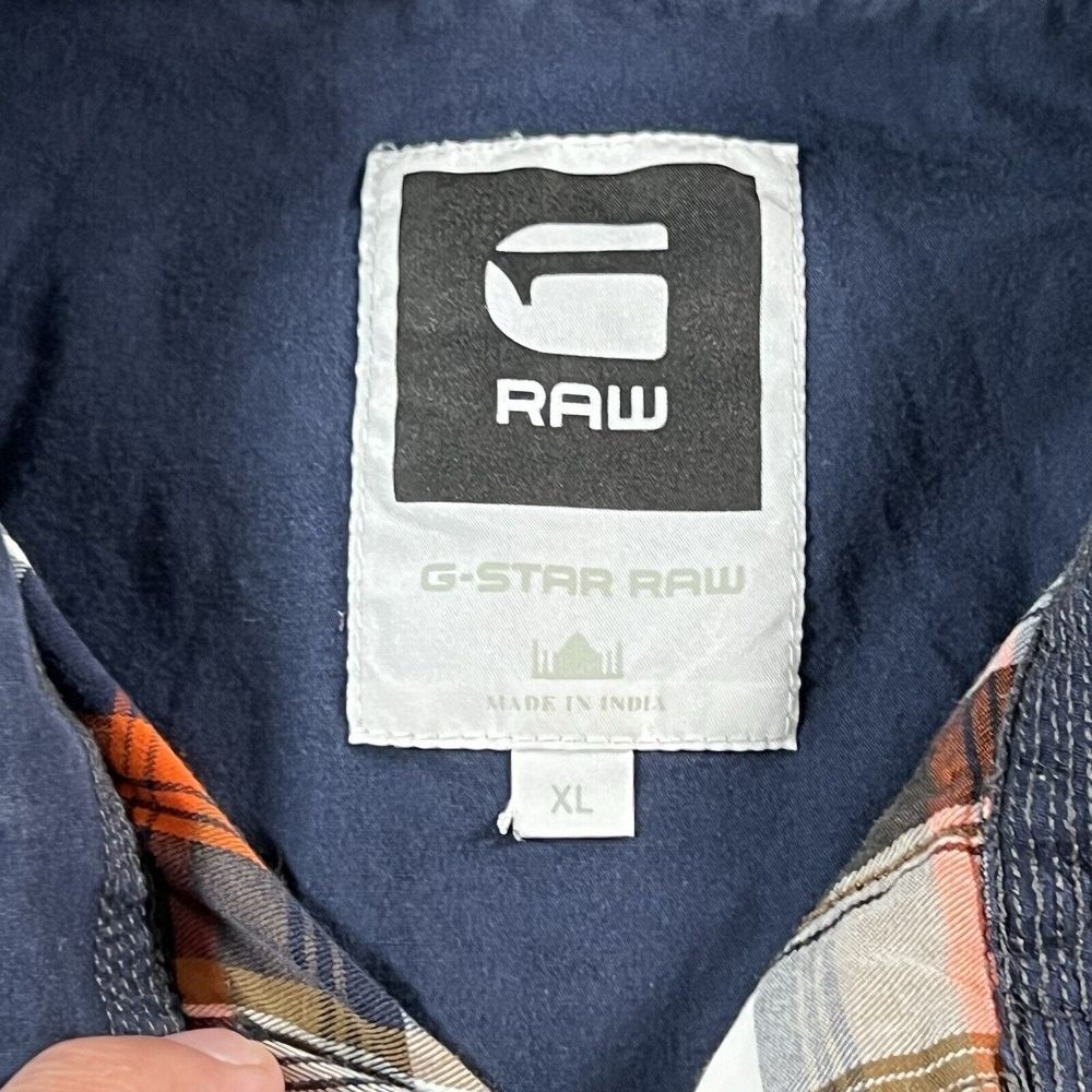 G Star Raw Shirt Mens XL‎ Orange Brown Flannel Classic Preppy Long Sleeve Casual - Picture 4 of 11
